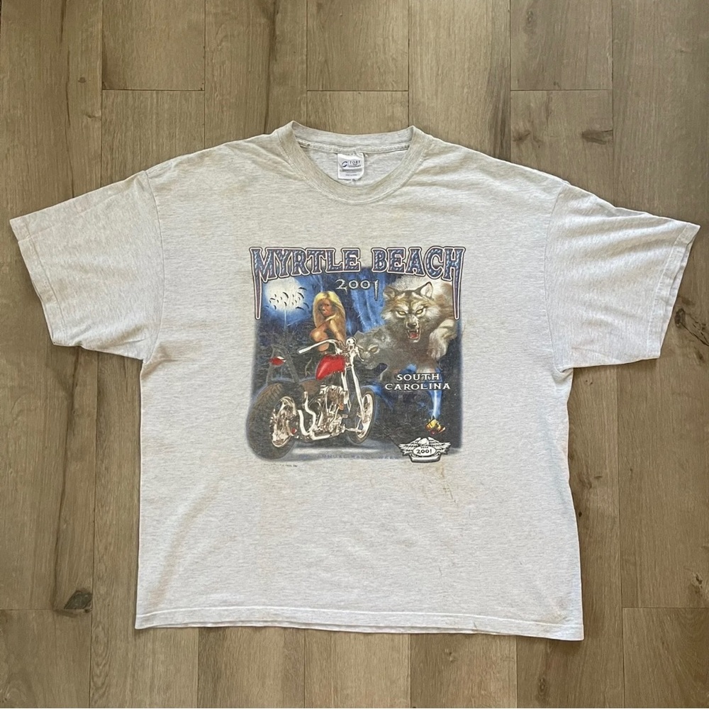 Vintage 2001 Bike week chopper harley Davison horror t shirt